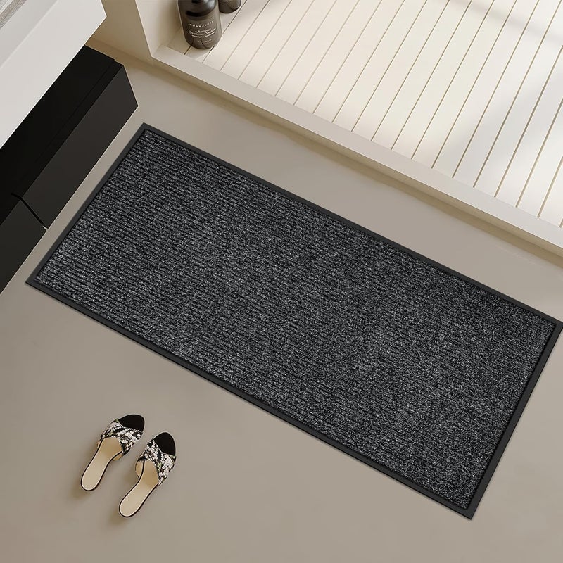 Azadx 2'x4' Indoor Outdoor Door Mat Heavy Duty Front Door Mat Ultra Absorbent Muddy Dirt Resist Welcome Door Mats Non-Slip Backing Entrance Mat for Home Commercial Outdoor Entrance Floor Mat - Image 2